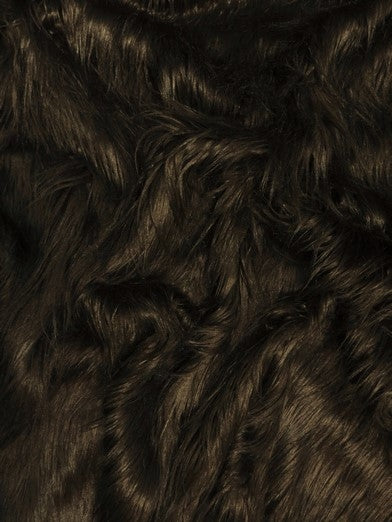 Brown Solid Gorilla Animal Long Pile Faux Fur Fabric / Sold By The Yard