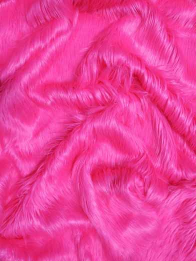 Fuchsia Solid Gorilla Animal Long Pile Faux Fur Fabric / Sold By The Yard