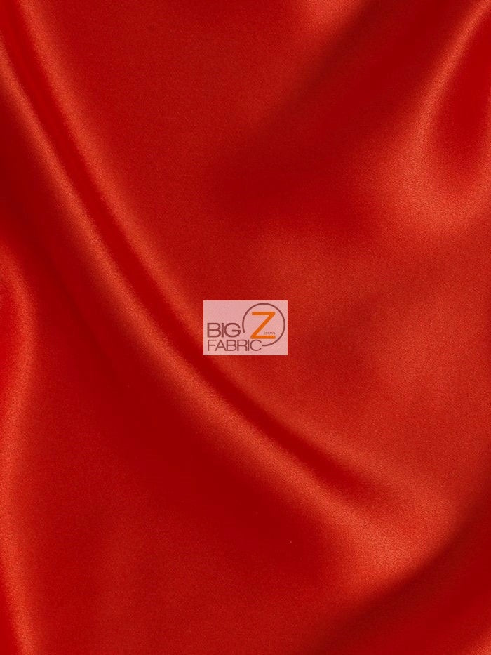 Super Heavy Solid Japanese Satin Fabric / Red / Sold By The Yard