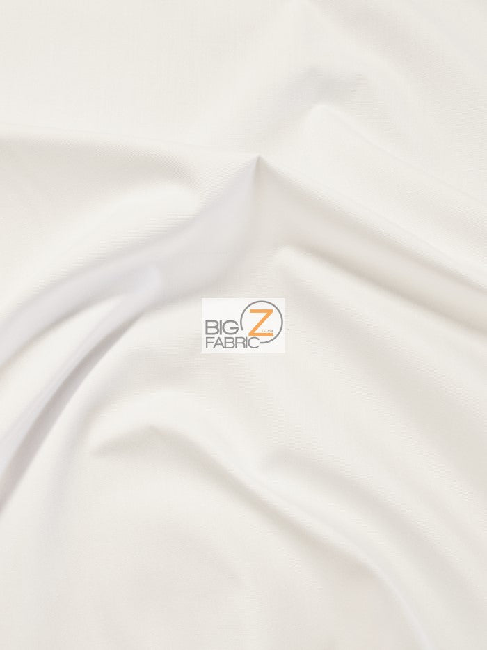 Poly Cotton Fabric Solid Heavyweight Uniform / White / Sold By The Yard