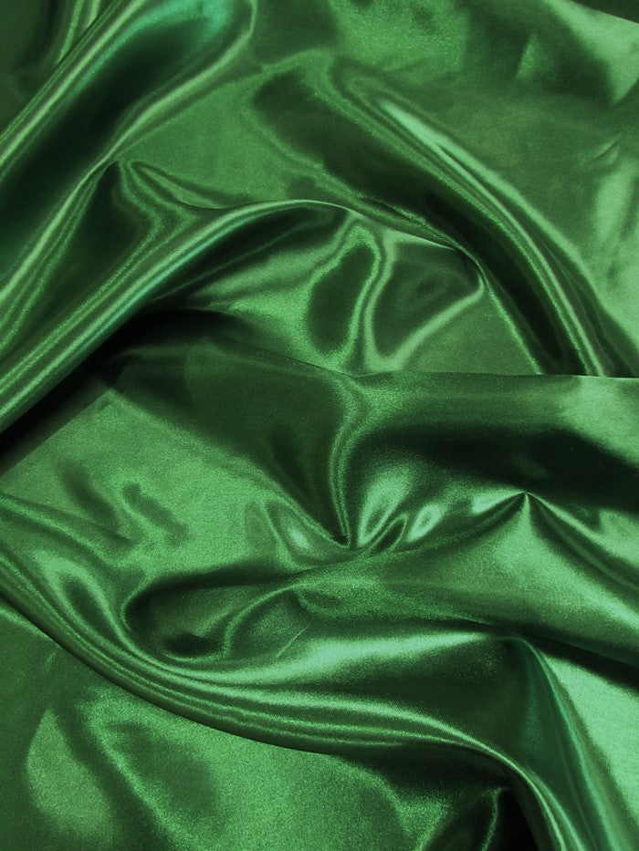 Solid Medium Weight Shiny Satin Fabric / Hunter Green