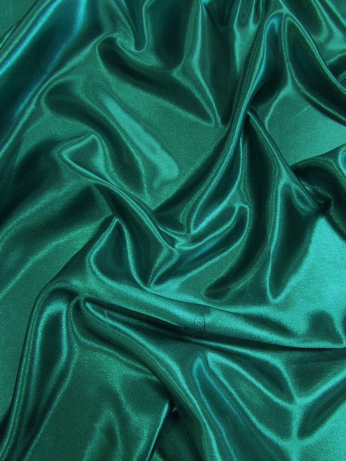 Solid Medium Weight Shiny Satin Fabric / Teal / Sold By The Yard