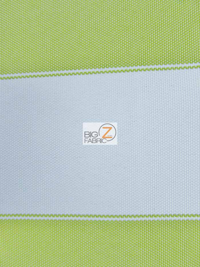 2 Tone Stripe Deck Canvas Outdoor Waterproof Fabric / Lime/White / Sold By The Yard