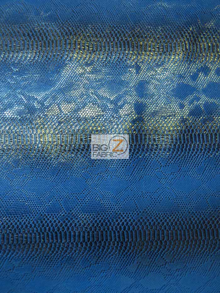 Aquamarine Blue Viper Sopythana Embossed Snake Skin Vinyl Leather Fabric / Sold By The Yard