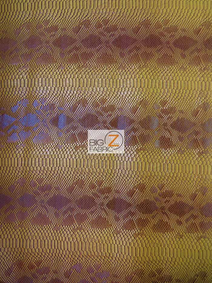 Desert Gold Viper Sopythana Embossed Snake Skin Vinyl Leather Fabric / Sold By The Yard