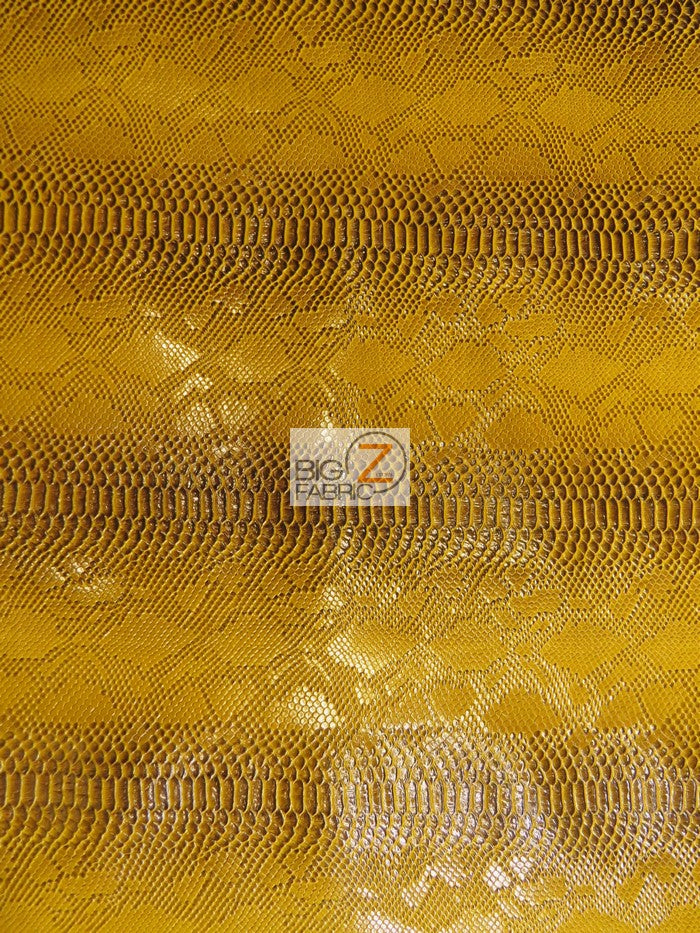 Mamba Gold Viper Sopythana Embossed Snake Skin Vinyl Leather Fabric / Sold By The Yard