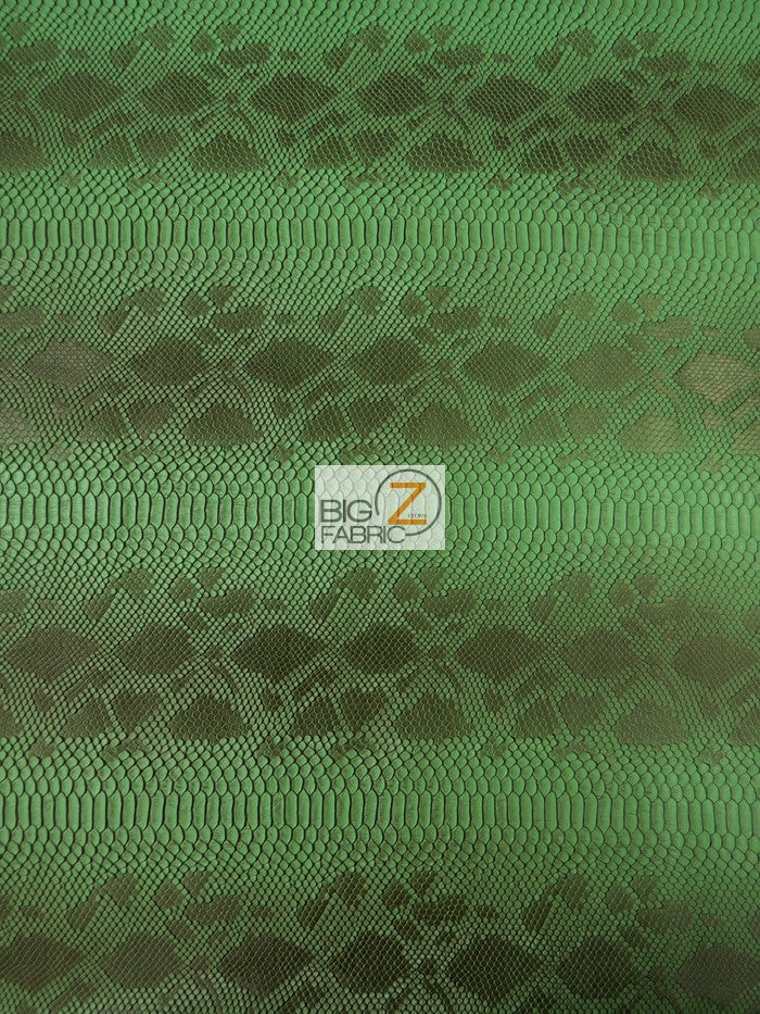 Viper Sopythana Embossed Snake Skin Vinyl Leather Fabric / Venom Green / By The Roll - 30 Yards