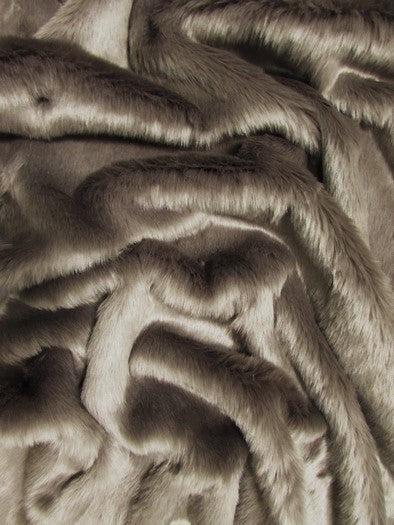 Short Shag Faux Fur Fabric / Pewter / Sold By The Yard