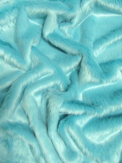 Short Shag Faux Fur Fabric / Turquoise / Sold By The Yard