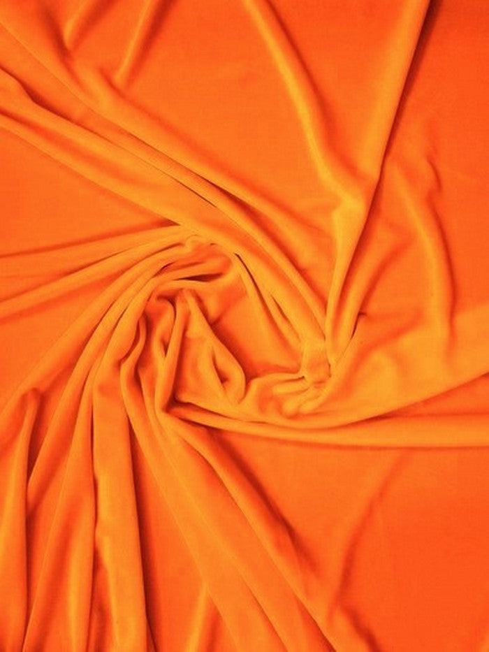 Stretch Velvet Velour Spandex 360 Grams Costume Fabric / Orange / Sold By The Yard