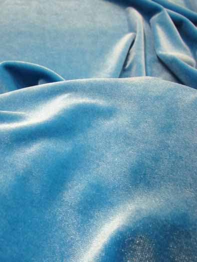 Stretch Velvet Velour Spandex 360 Grams Costume Fabric / Teal / Sold By The Yard