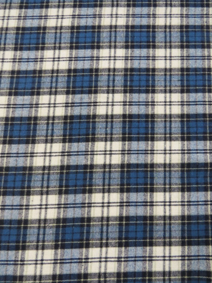 Tartan Plaid Uniform Apparel Flannel Fabric / Blue/White