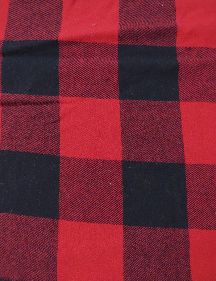 Tartan Plaid Uniform Apparel Flannel Fabric / Big Buffalo Red/Black / Sold By The Yard
