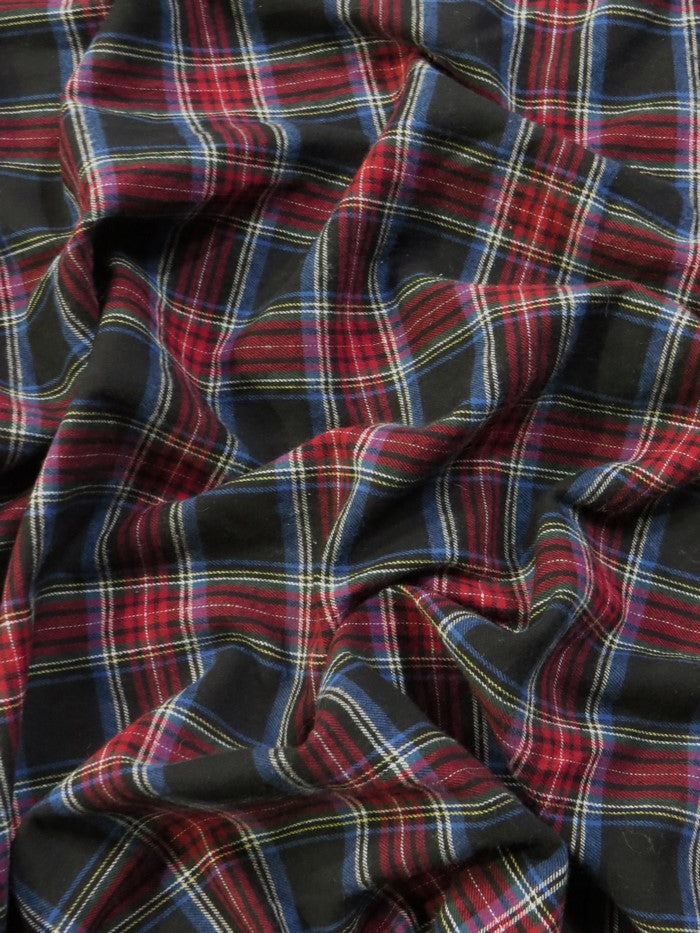Tartan Plaid Uniform Apparel Flannel Fabric / Black/Red - 0