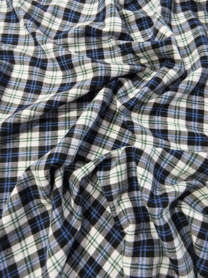 Tartan Plaid Uniform Apparel Flannel Fabric / White/Black - 0