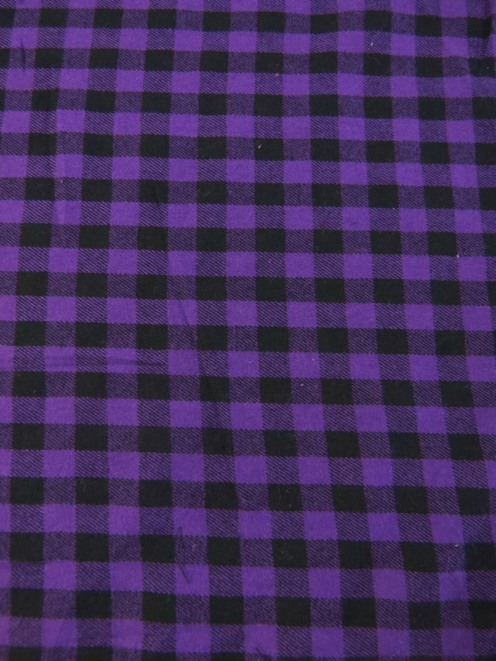 Tartan Plaid Uniform Apparel Flannel Fabric / Mini Buffalo Purple/Black / Sold By The Yard