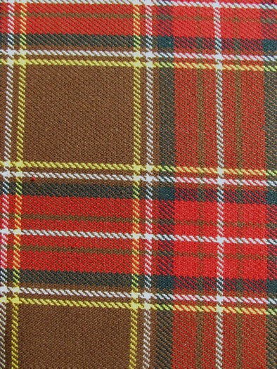 Tartan Plaid Japan Yoshiwa Twill Cotton Fabric / Brown/Red / Sold By The Yard