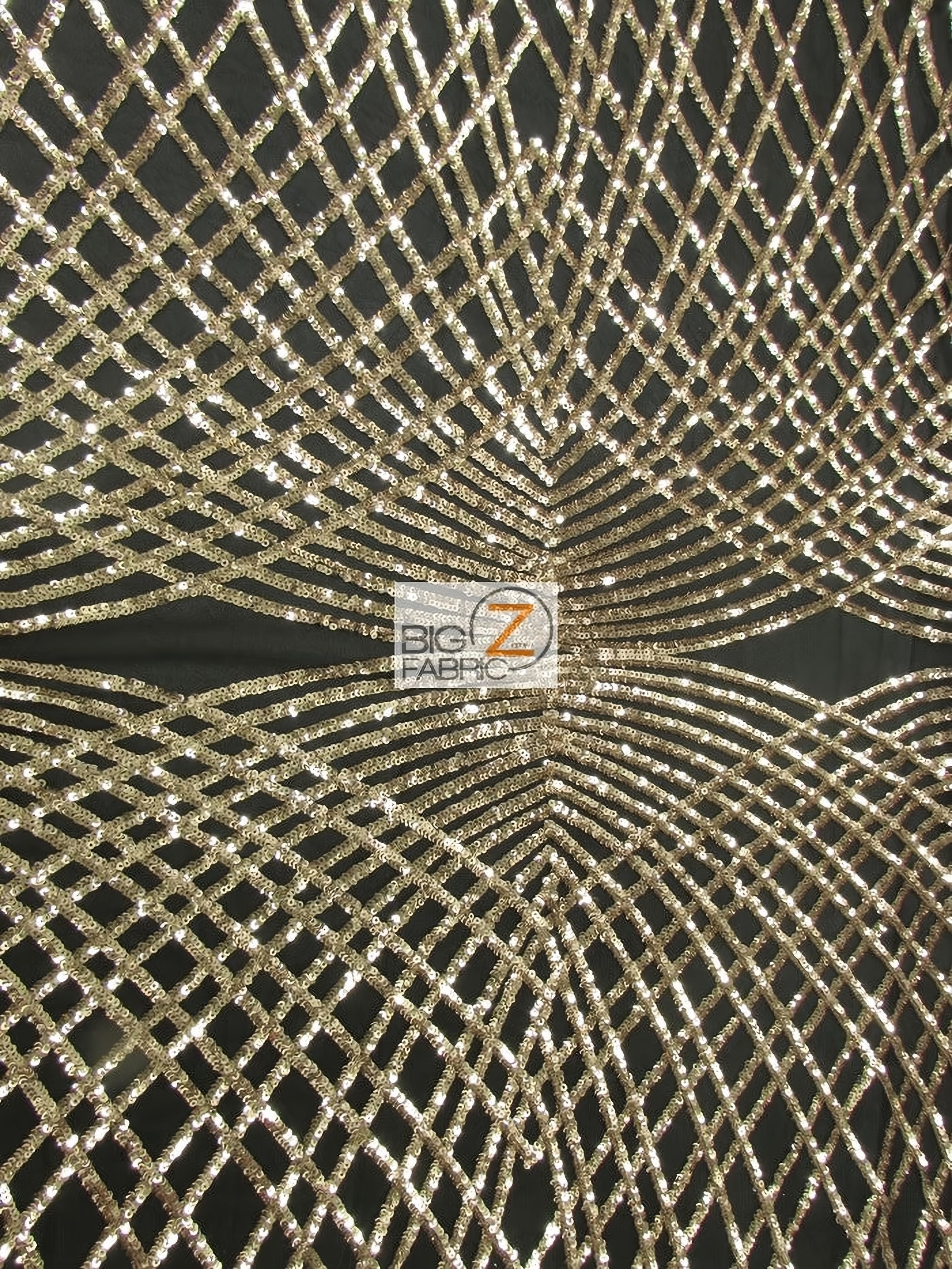 Unique Diamond Lace Sequin Dress Fabric / Black/Light Gold / Sold By The Yard Unique Diamond Lace Sequin Dress Fabric / Black/Light Gold / Sold By The Yard
