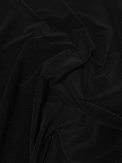 Upholstery Grade Solid Flocking Velvet Fabric / Black / 40 Yards Roll
