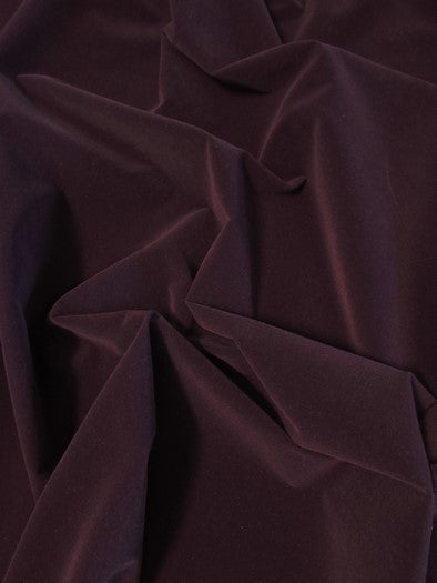 Upholstery Grade Solid Flocking Velvet Fabric / Dark Purple / 40 Yards Roll