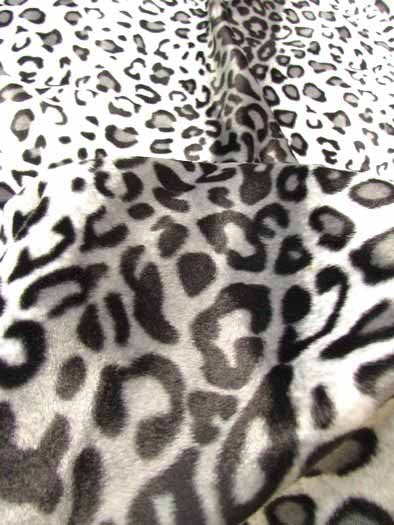 Purple/White Velboa Leopard Animal Short Pile Fabric / Sold By The Yard