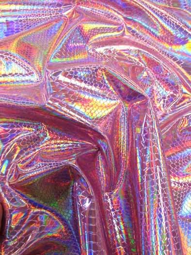 Shop Viper Snake Holographic Embossed PVC Vinyl Fabric Pink by the Yard