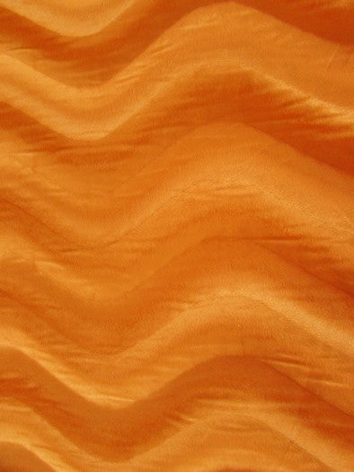 Orange Velboa Solid Wavy Short Pile Fabric / Sold By The Yard