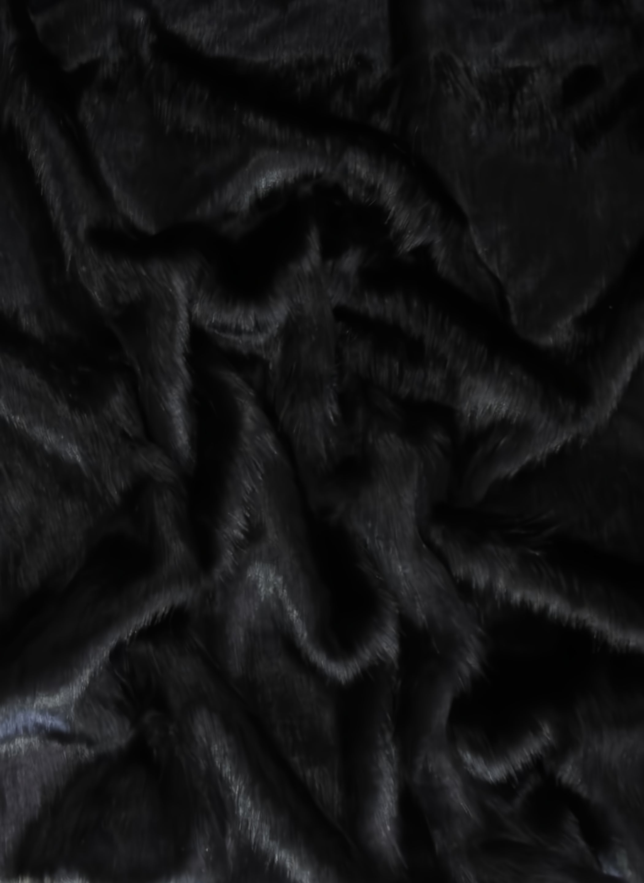 Black Solid Arctic Fox Fur Faux Fur Fabric Sold By The Yard