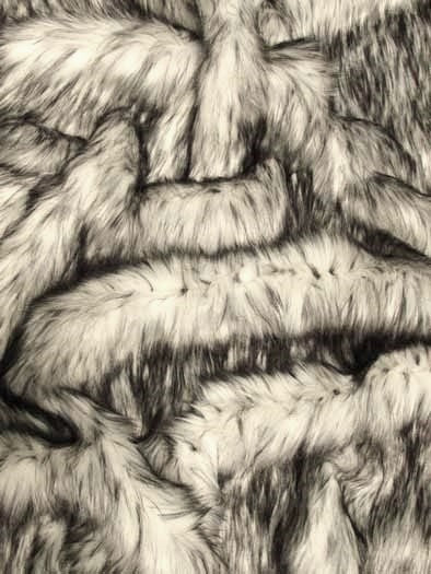 Faux Fake Fur Arctic Alaskan Husky Long Pile Fabric / Ivory / Sold By The Yard