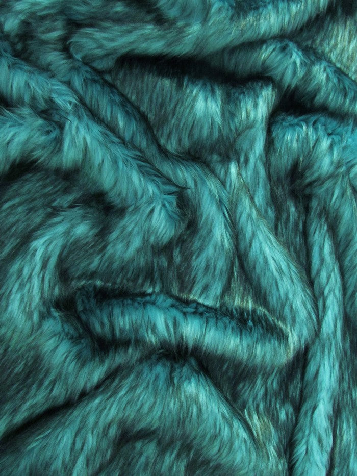 Turquoise Arctic Alaskan Husky Long Pile Fabric / Sold By The Yard