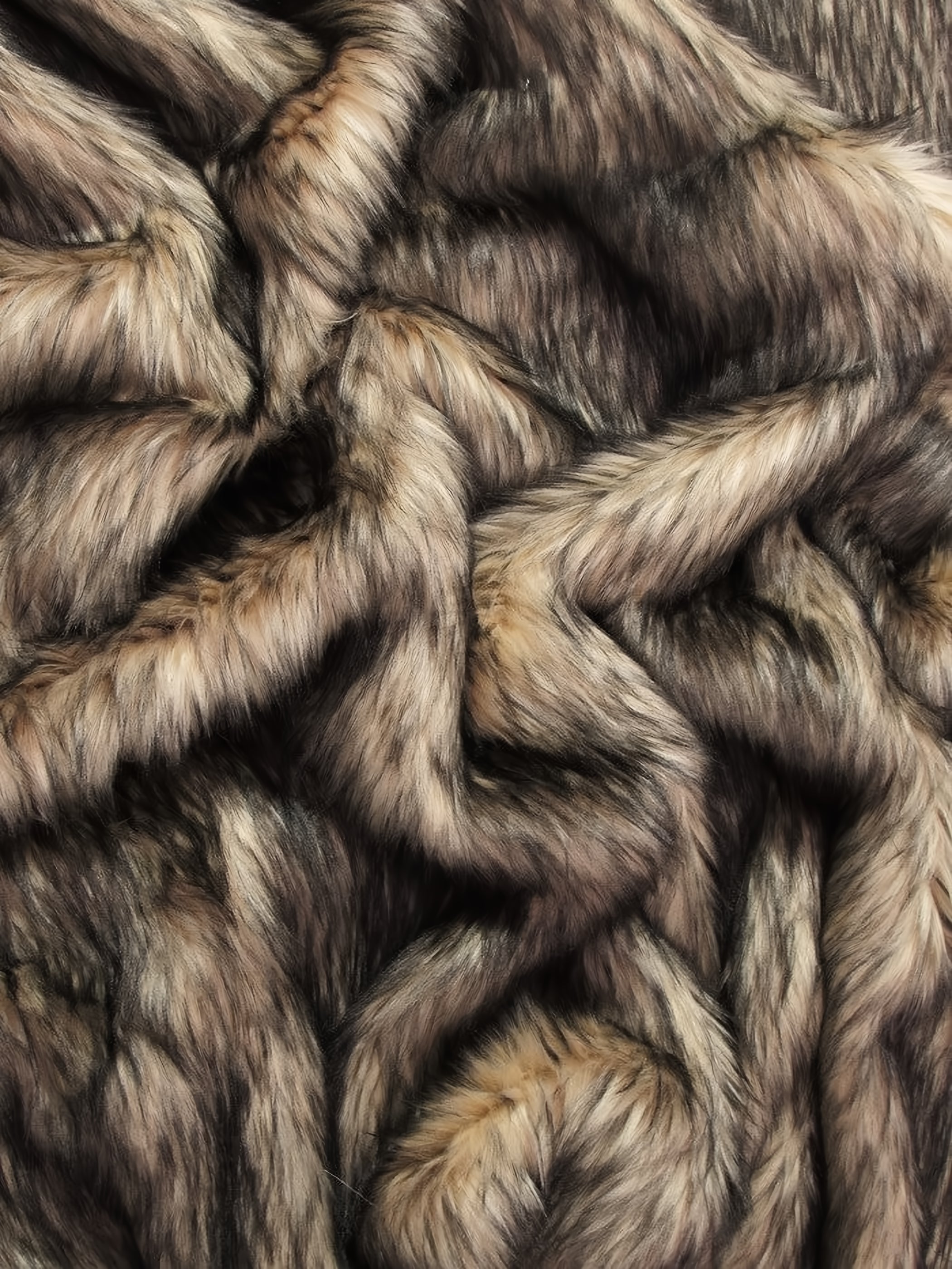 Blonde Arctic Alaskan Husky Long Pile Faux Fur Fabric Sold By The Yard