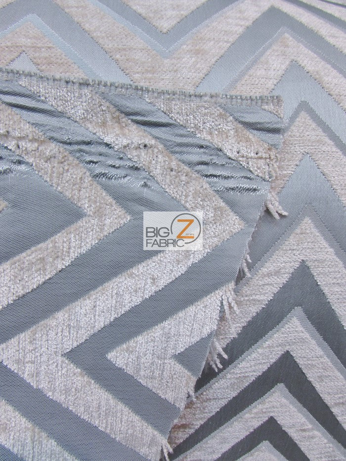 Zig Zag Chevron Upholstery Fabric / Khaki / Sold By The Yard - 0