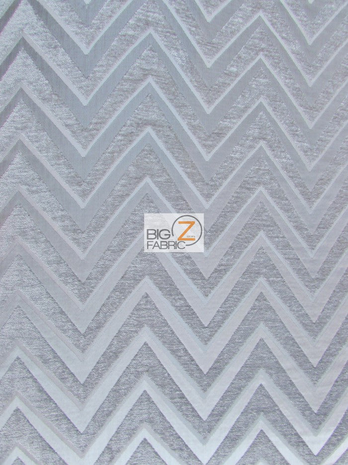 Zig Zag Chevron Upholstery Fabric / Stone / Sold By The Yard