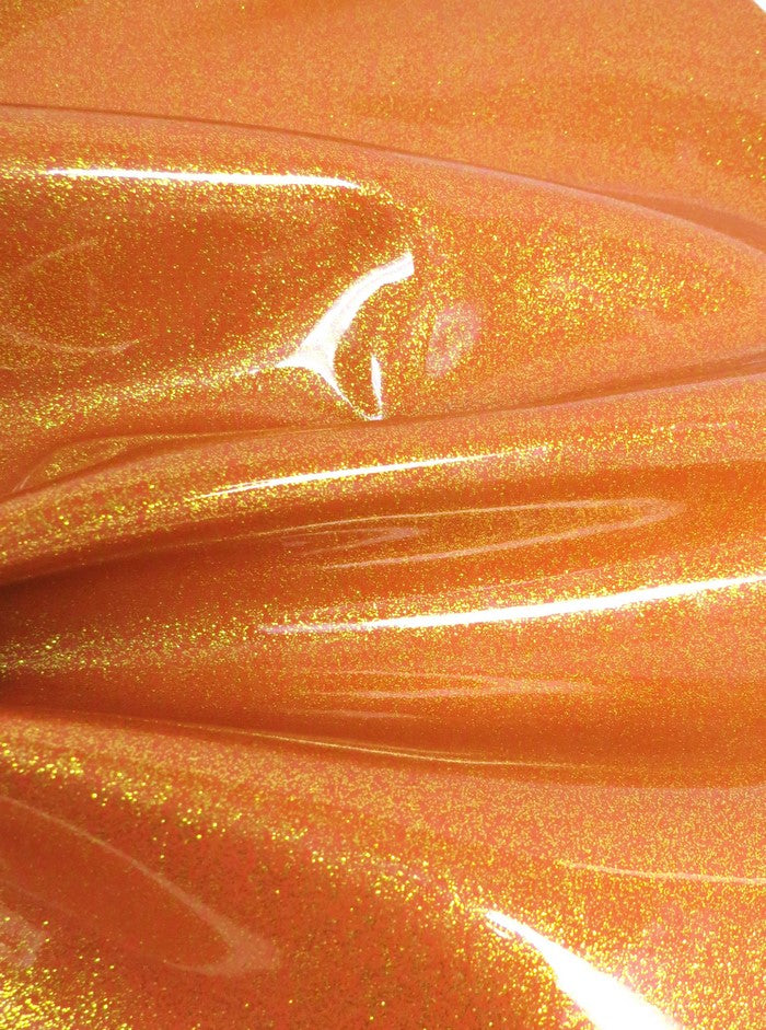 Ultra Sparkle Glitter Upholstery Vinyl Fabric / ORANGE / Sold by The Yard - 0