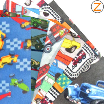 Car Truck Bike Train Fleece Fabric