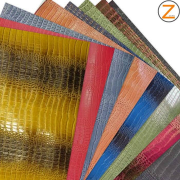 Big Nile Crocodile Faux Fake Leather Vinyl Fabric