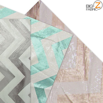 Chevron Zig Zag Sequins Taffeta Fabric