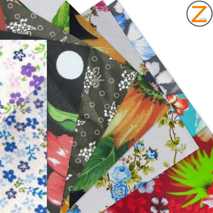 Assorted Flower Print Poly Cotton by the Roll
