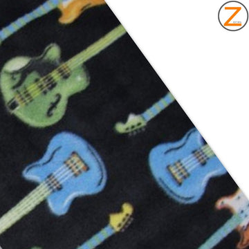 Guitar Print Polar Fleece Fabric