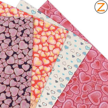 Heart Print Poly Cotton Fabric