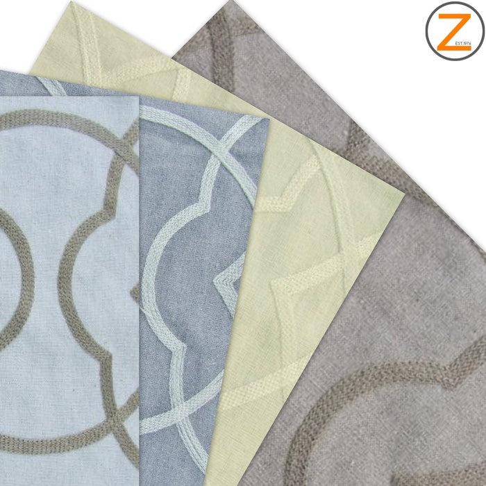 Modern Trellis Poly Linen Blend Upholstery Fabric