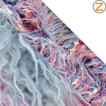 Faux Fake Fur Animal Long Pile Alaska Rainbow Fabric