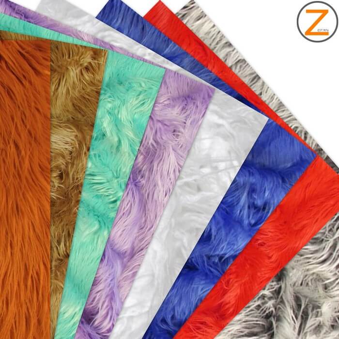 Faux Fake Fur Solid Mongolian Long Pile Fabric - 3" Pile Length