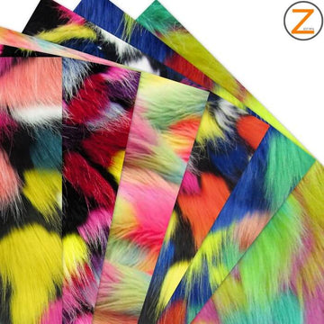 Tribal Multi Color Costume Coat Faux Fur Fabric