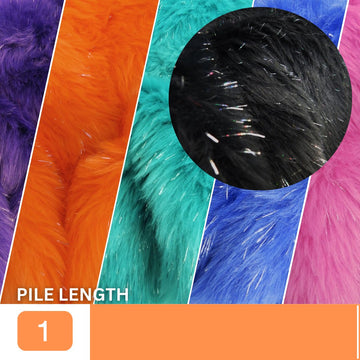 Short Shag Tinsel Tip Faux Fur Fabric - 1" Pile Length