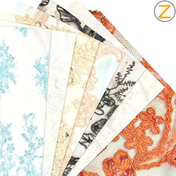 Vintage Italian Floral Beaded Sequins Fabric