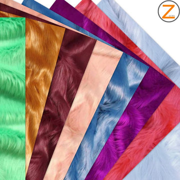 Faux Fake Fur Solid Shaggy Long Pile Fabric - 1.5" - 2" Pile Length