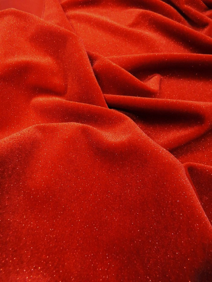 GLITTER STRETCH VELVET 360 GRAMS SPANDEX FABRIC / Beige / Sold by the Yard - 0