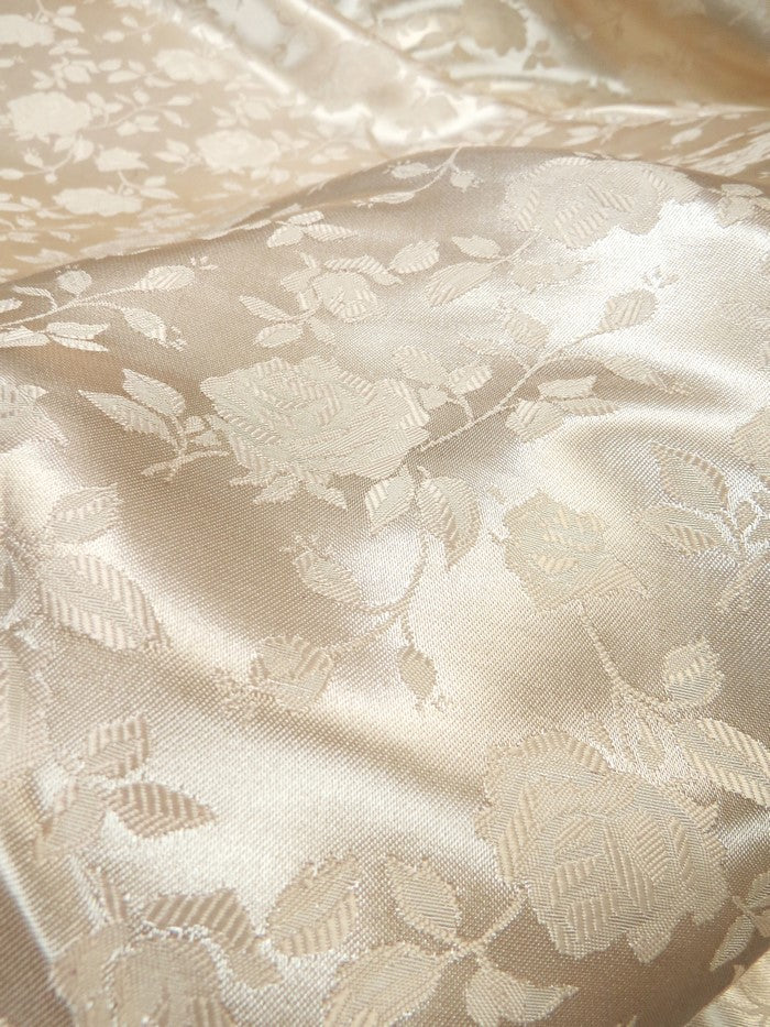 Floral Rose Jacquard Satin Fabric / Baby Blue / Sold By The Yard