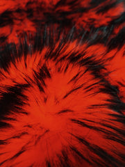 Red/Black Poison Spike Shag Faux Fur Fabric / Sold by the Yard